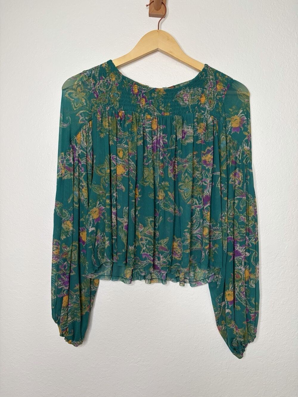 Free People Up For Anything Paisley Floral Print Green Size XS Boho Chic Whimsy